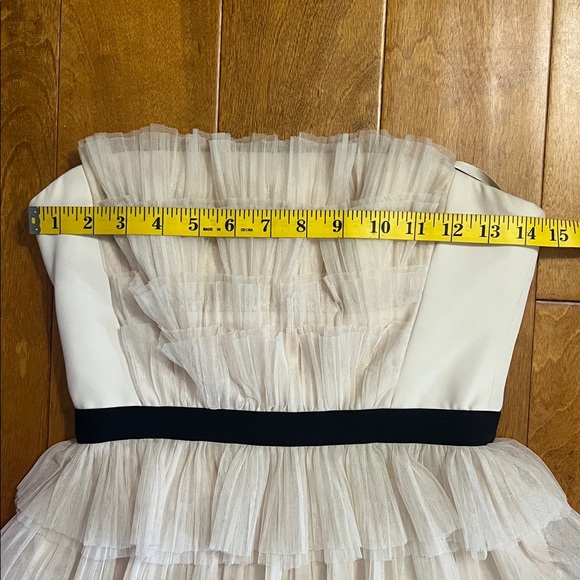 BCBG Maxazaria Rayna Tiered Strapless Tulle Dress 2 Vanilla Party Wedding Prom - Picture 10 of 14